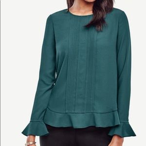ann taylor long sleeve peplum blouse